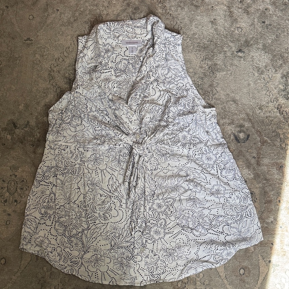 Motherhood Maternity White Floral Blouse